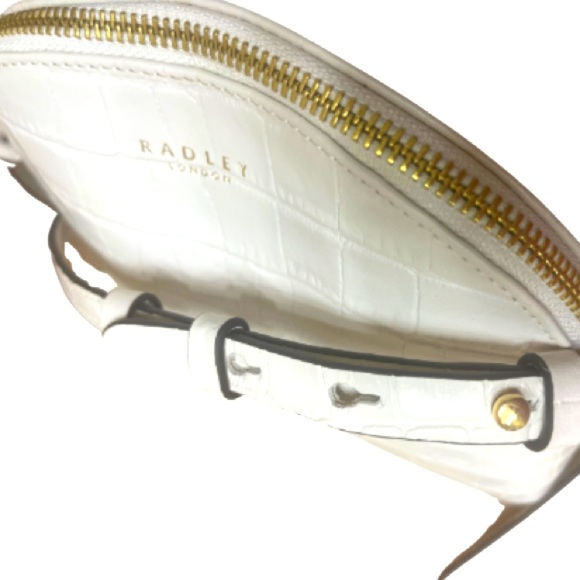 Radley London Women's Chelsea Faux Croc Zip Top Cross-Body, White - Picture 11 of 13